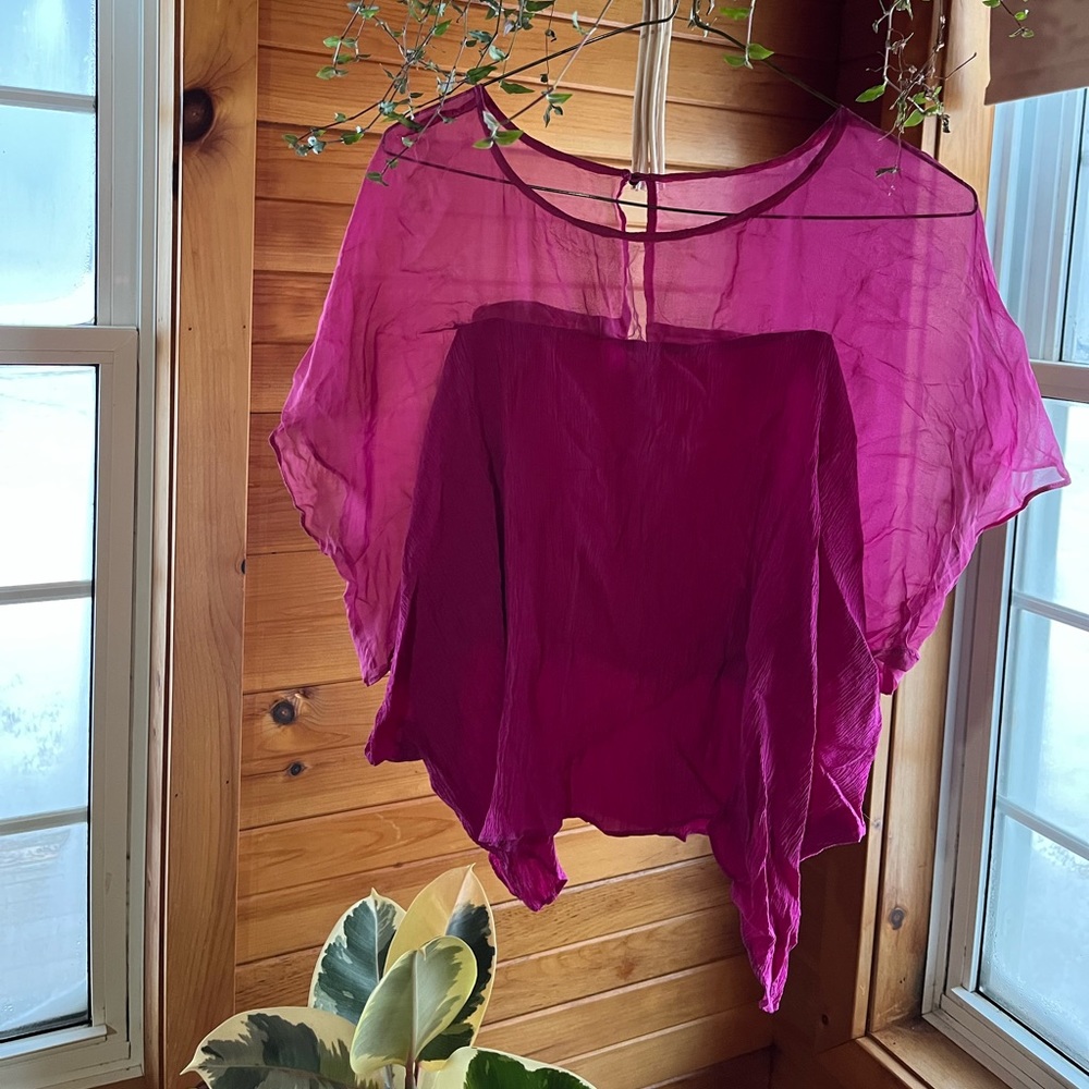 Fuchsia Silk Blouse